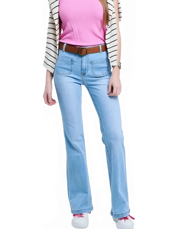 Skinny Flare Jeans With Front Pockets