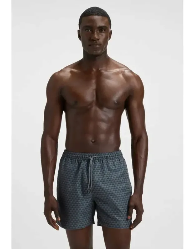 Vibe Geometric Print Swim Trunks