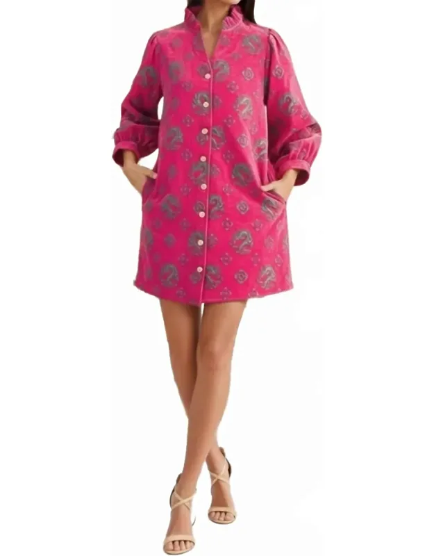 Gretchen Button Down Jacquard Dress