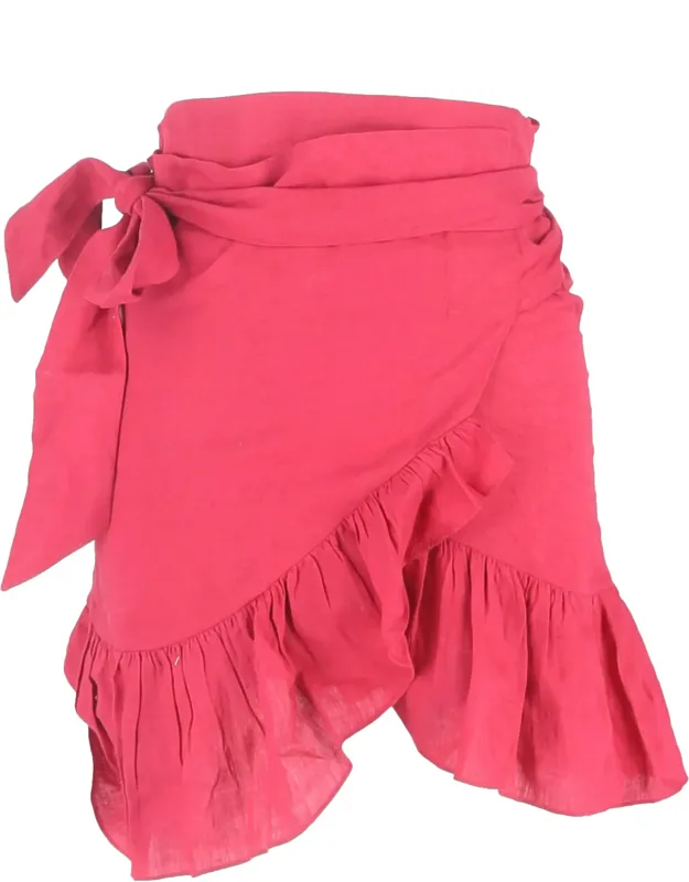 Ruffled Mini Wrap Skirt