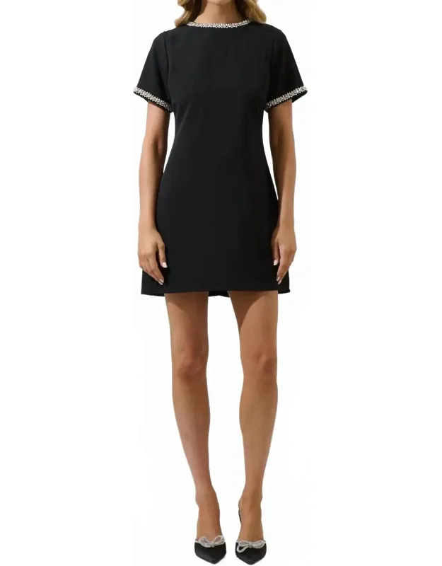 Rhinestone Shift Mini Dress