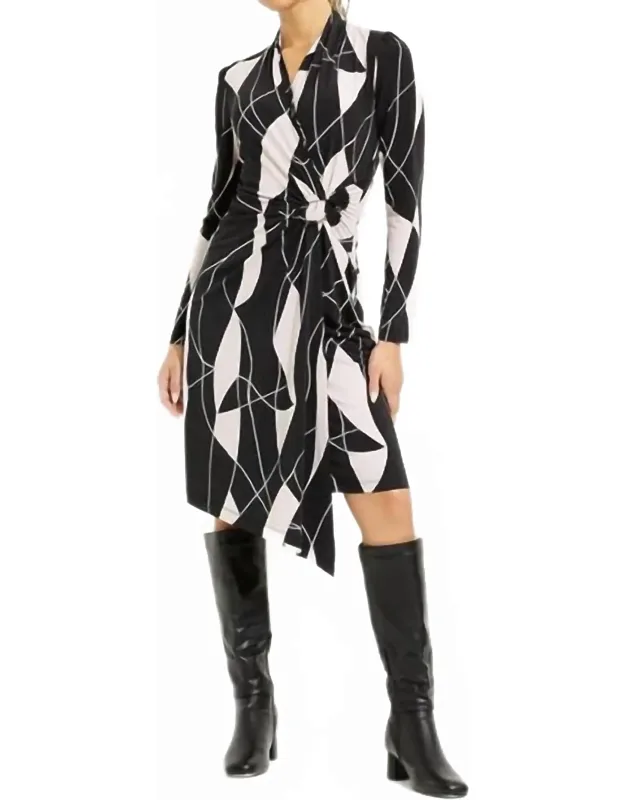 Knee-length Wrap Dress