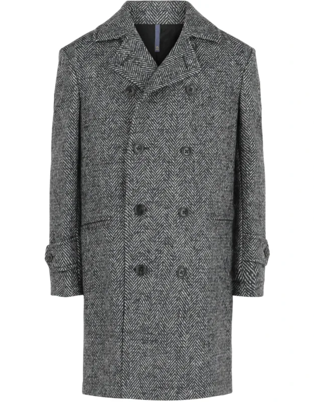 Herringbone Double-breasted Coat