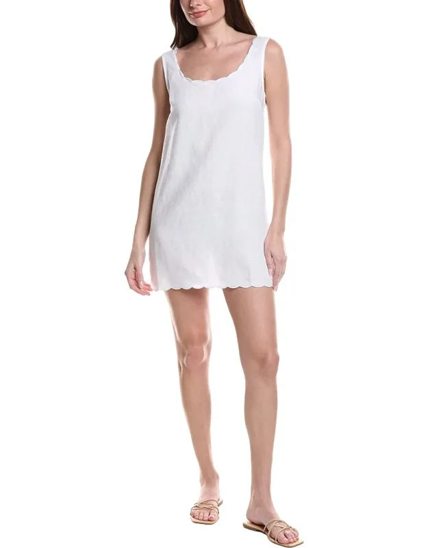 Air Scallop Linen-blend Shift Dress
