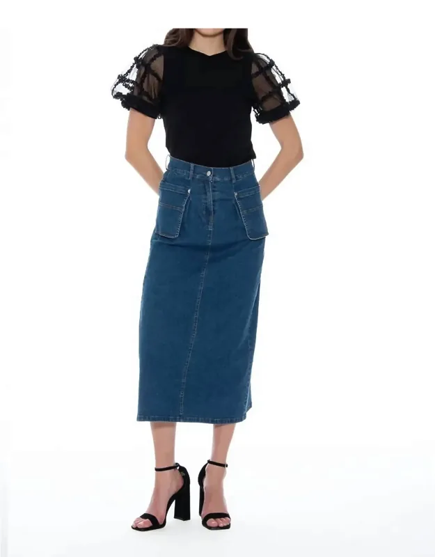 Denim Midi Skirt