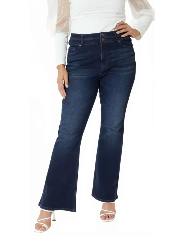 Ultra High Rise Double Button Flare Jeans