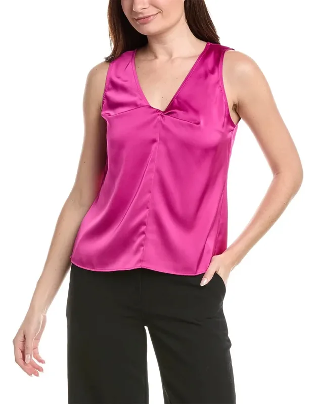 Blouse With Cascading Ruffle And High-low Hem