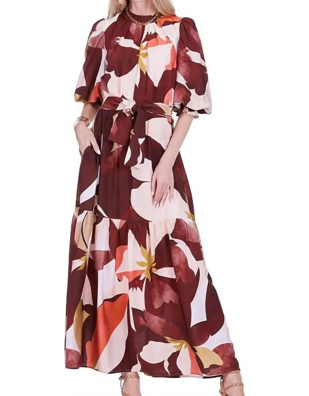 Pleated Neck Maxi Dress