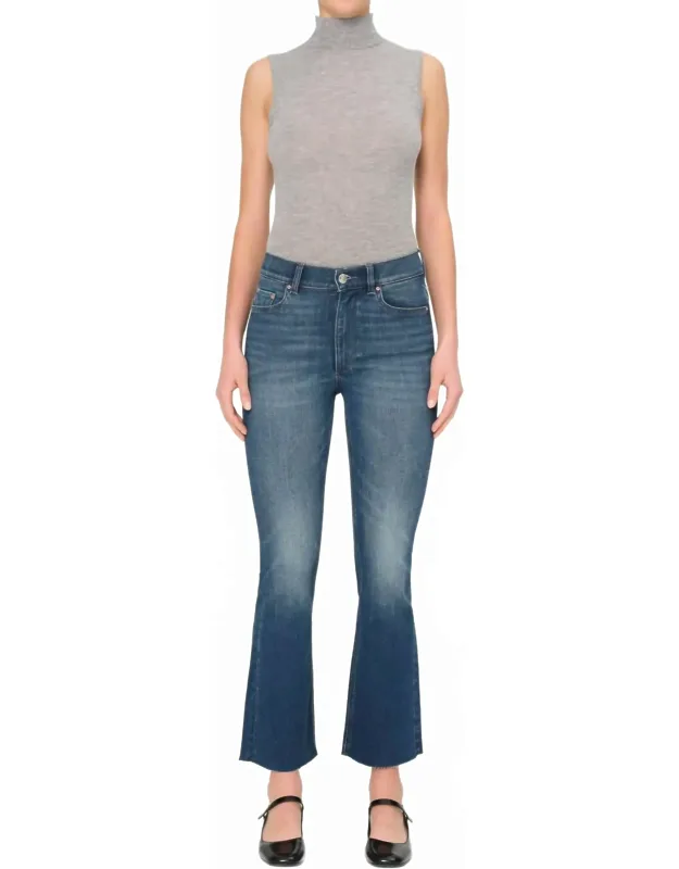 Bridget High Rise Bootcut Jeans With Flattering Fit And Raw Hem