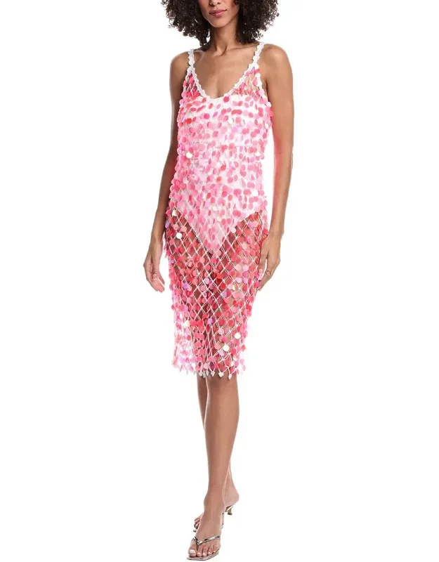 Sequin Crochet Midi Dress