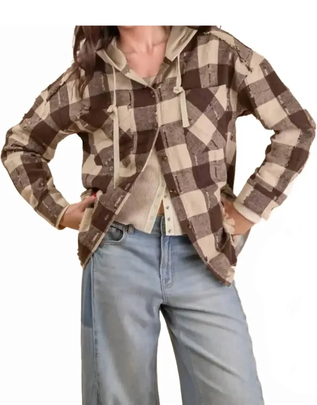 Canyon Plaid Flannel Hooded Jacket