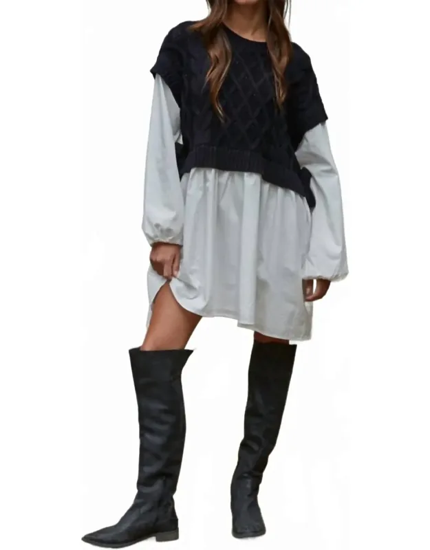 Knit Sweater Flare Mini Dress
