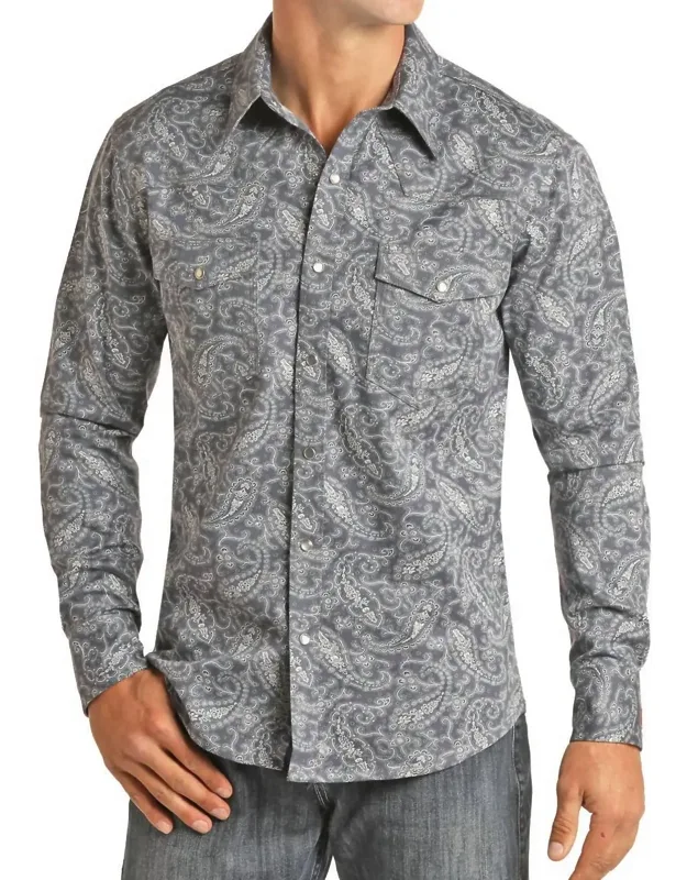 Flame Resistant Paisley Long Sleeve Shirt