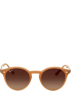 Brown Gradient Round Sunglasses