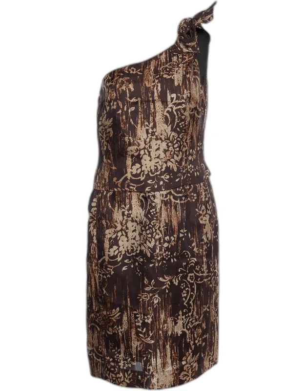 Printed Silk One Shoulder Dress