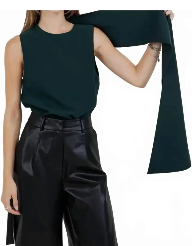 Aria Attached Scarf Woven Top