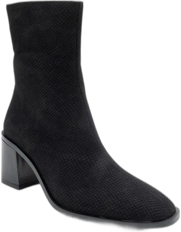 Chara Block Heel Ankle Boot With 2.7" Heel And Synthetic Suede Upper