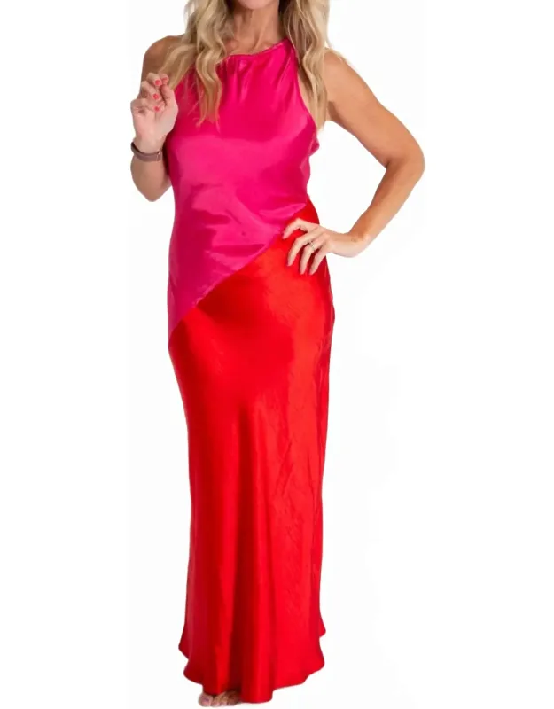 Asymmetrical Satin Dress
