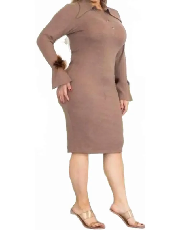 Feather Detail Trim Dress