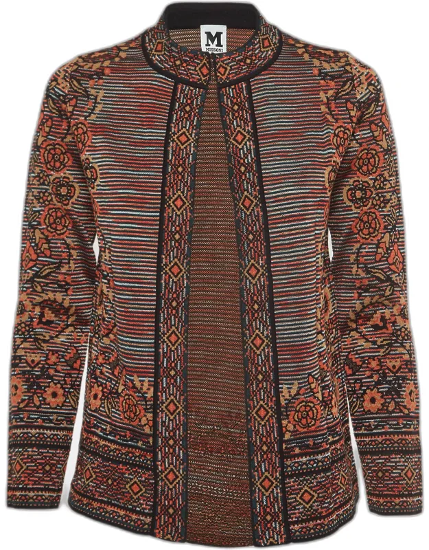 M Missoni Multicolor Patterned Cardigan With Easy Knit And Gentle Swing