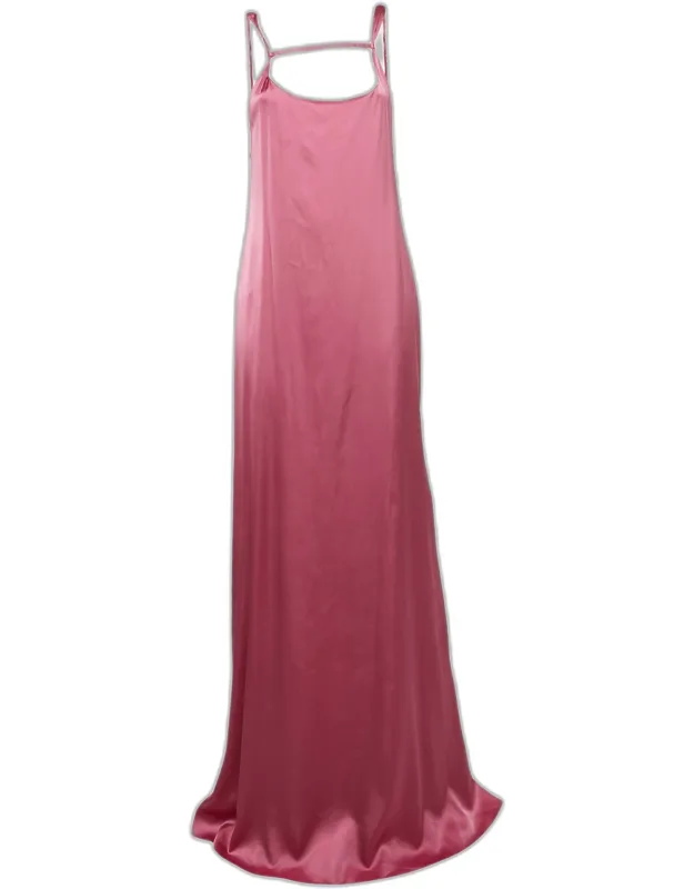 Stretch Satin Open-back Maxi Dress