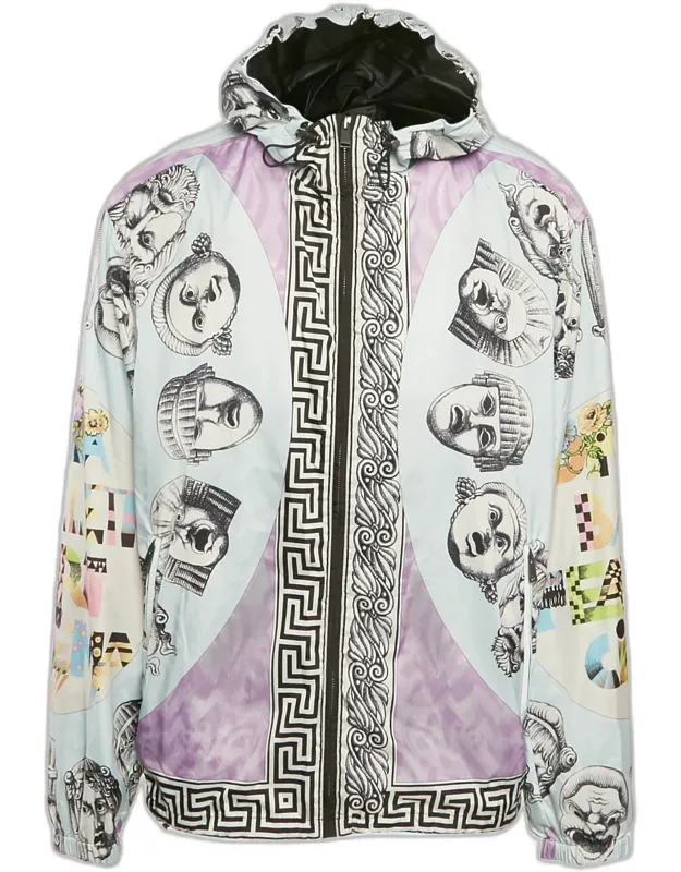 Printed Nylon Zip Front Jacket
