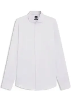 Regular-fit Shirt In Structured Italian-made Cotton
