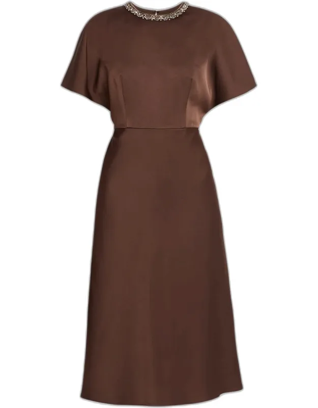 Crystal-embellished Midi Dress