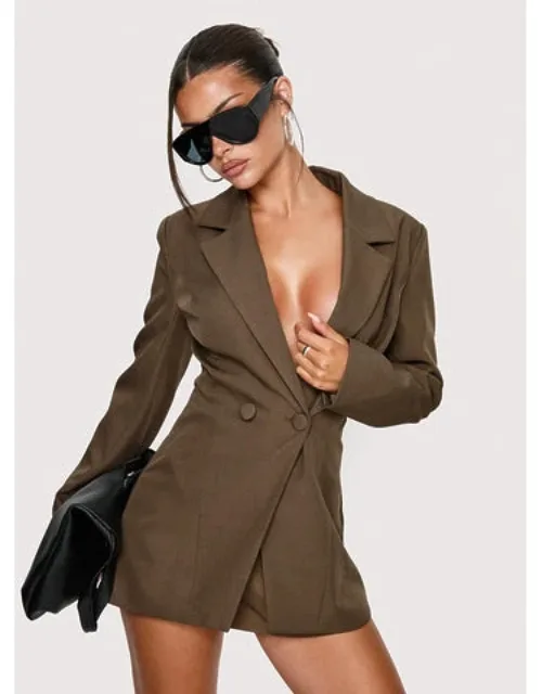 Plunge Neck Blazer Playsuit