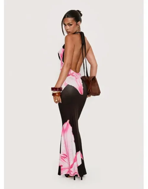 Halter Plunge Maxi Dress