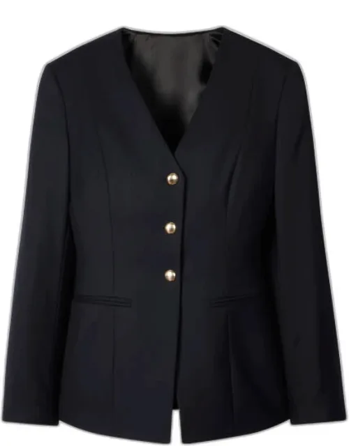 A Suit To Travel In - Collarless Tailored Blazer