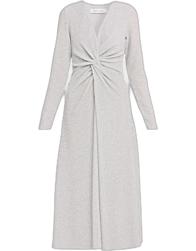 Twist Front Long Sleeve Dress