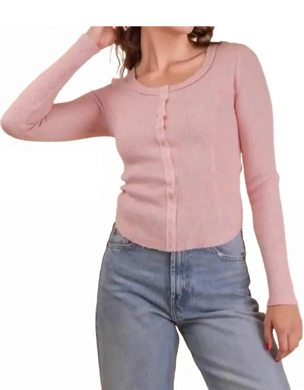 Rib Knit Button Top