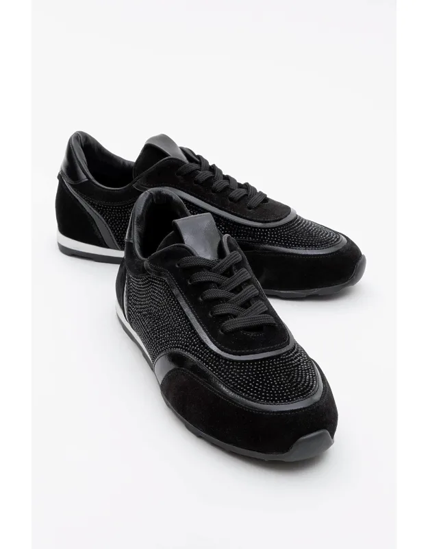 Rhinestone Suede Leather Sneakers