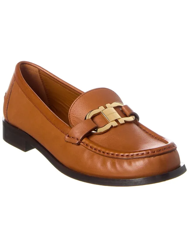 Gancini Leather Loafers