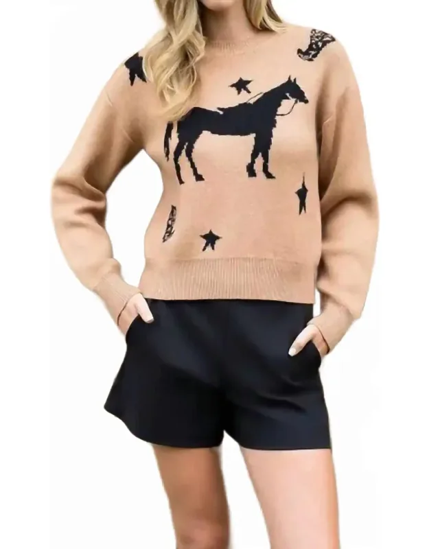 Starry Stallion Knit Sweater