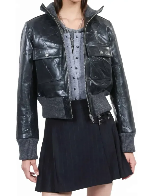 Cropped Leather Jacket