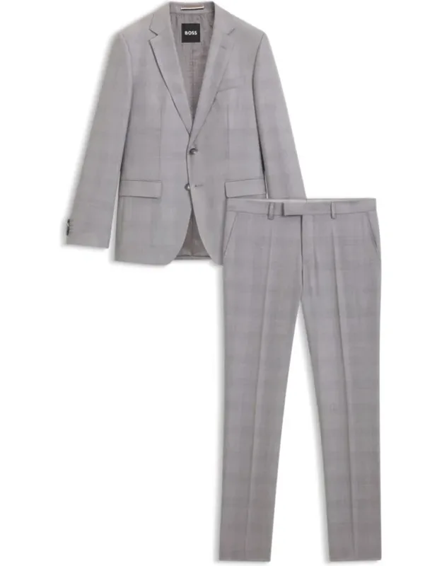 "two-piece Slim-fit Suit In Virgin Wool And Silk, Crafted In A Subtle Panama Structure For A Smooth, Luxurious Handfeel"