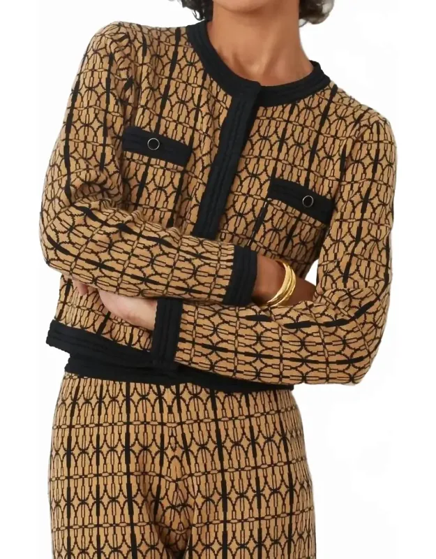 Two-tone Jacquard Cardigan