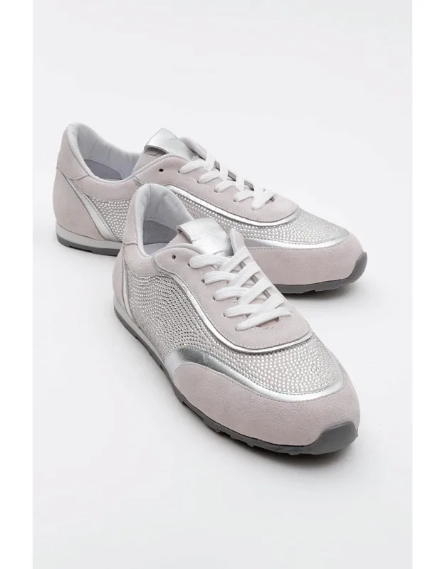 Rhinestone Suede Leather Sneakers