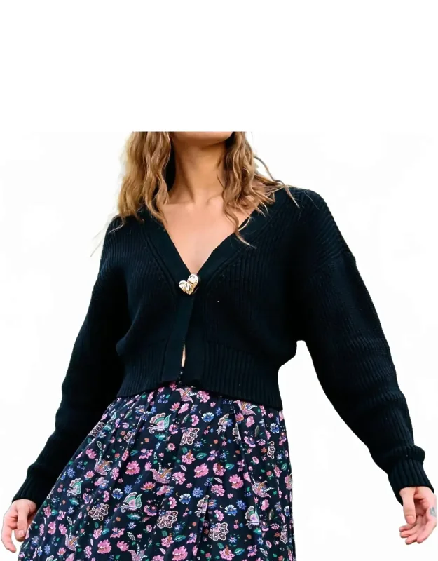 Heart Sweater Cardigan With Organic Cotton And Handmade Design