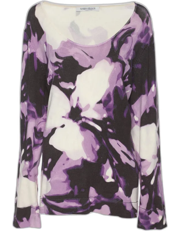 Multicolor Printed Silk Sweater