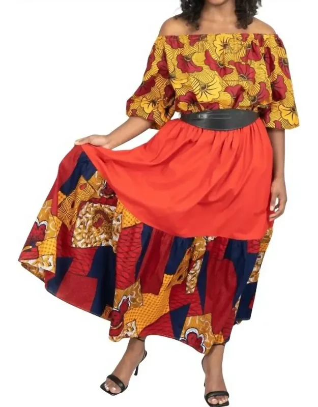 Off-shoulder Maxi Dress