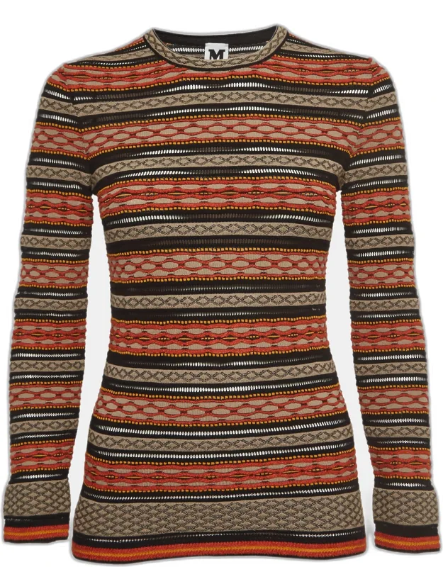 Multicolor Texture Knit Long Sleeve Jumper