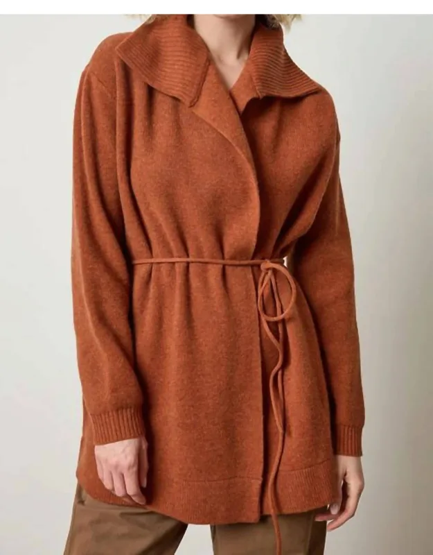 Notch Collar Open Cardigan