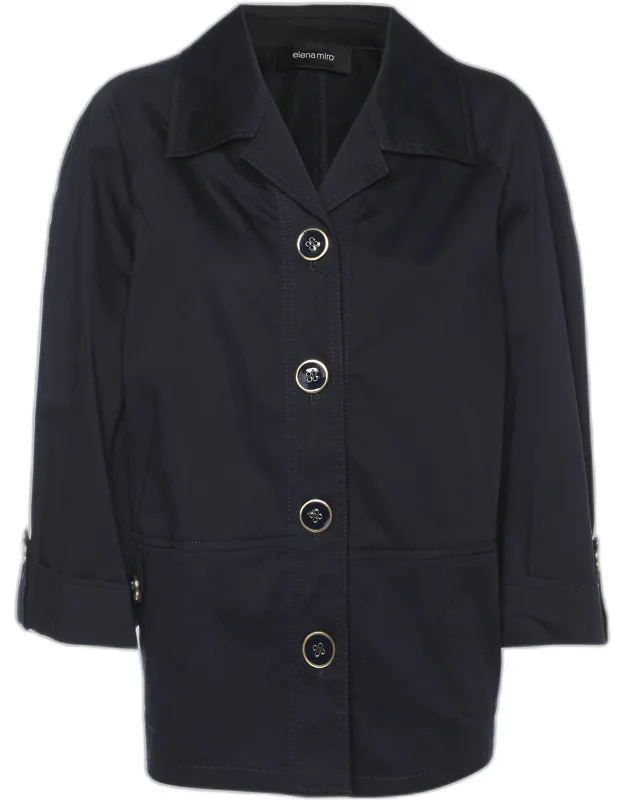 Stretch Cotton Single Breasted Short Coat