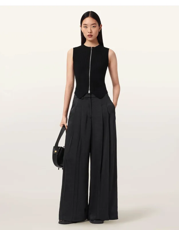 Poppy Satin Straight Leg Pants
