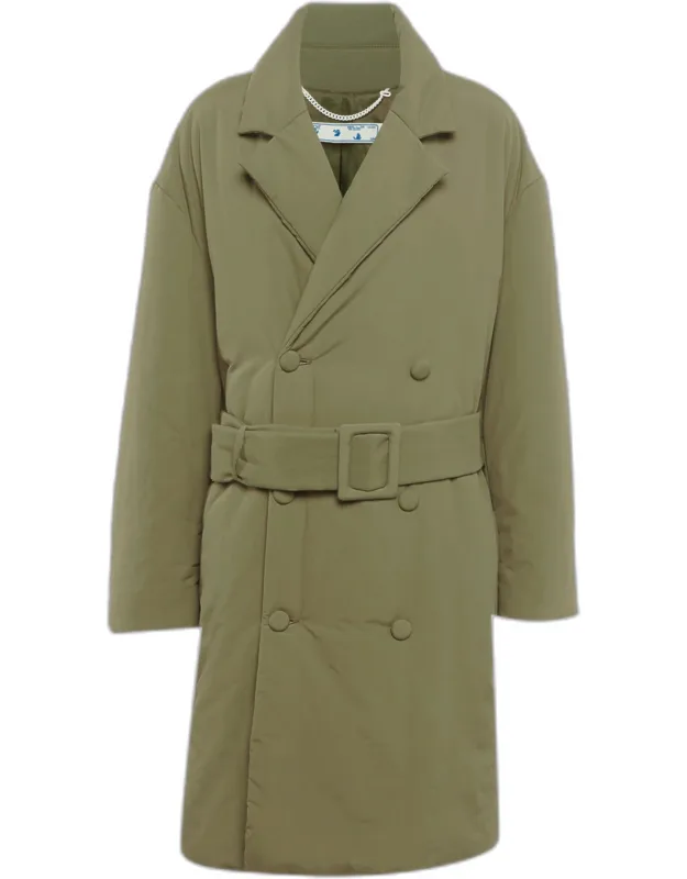 Synthetic Double Breasted Trench Coat