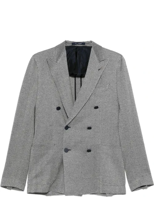 Herringbone Double-breasted Blazer