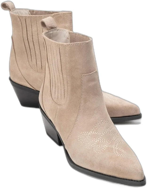 Julieta Leather Block Heel Western Boots